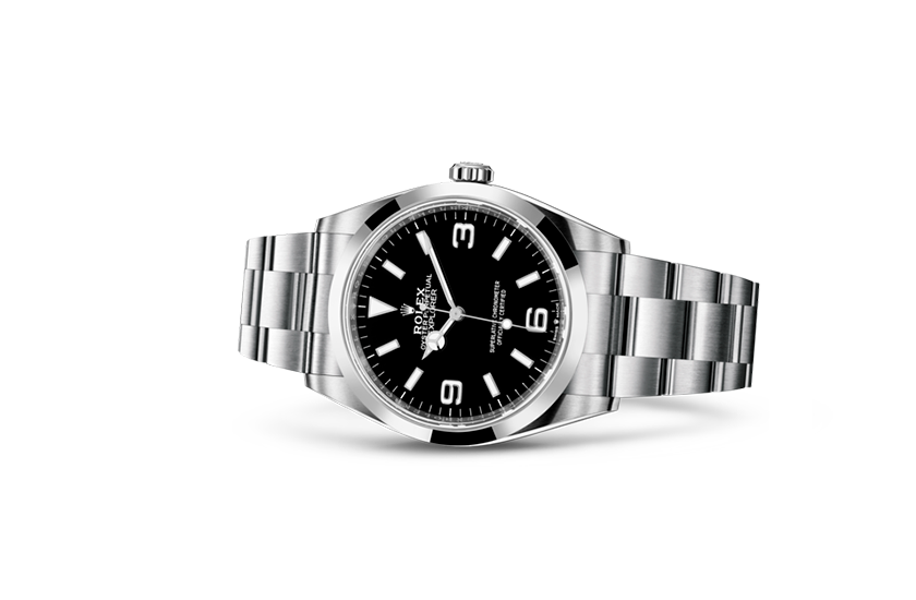 Reloj Rolex Explorer de acero Oystersteel y esfera negra en Joyería Grau