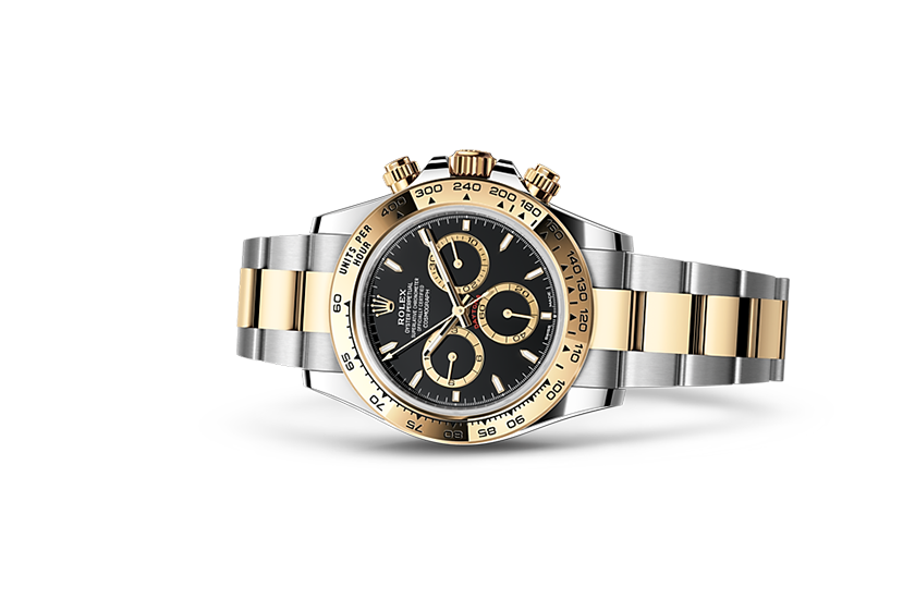 Rolex Cosmograph Daytona Oystersteel and yellow gold and black dial in Joyería Grau