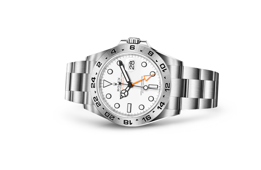 Reloj Rolex Explorer II de acero Oystersteel y esfera blanca en Joyería Grau