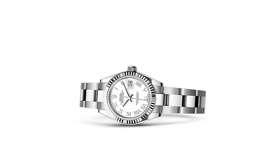 Reloj Rolex Lady-Datejust acero Oystersteel y oro blanco, y esfera blanca en Joyería Grau
