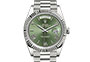 Reloj Rolex Day-Date 40 oro blanco y esfera verde oliva  en Joyería Grau