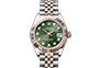 Rolex Lady-Datejust Everose Rolesor, y Olive green dial set with diamonds  in Joyería Grau
