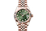 Rolex Lady-Datejust Everose gold, y Olive Green Dial set with diamonds  in Joyería Grau