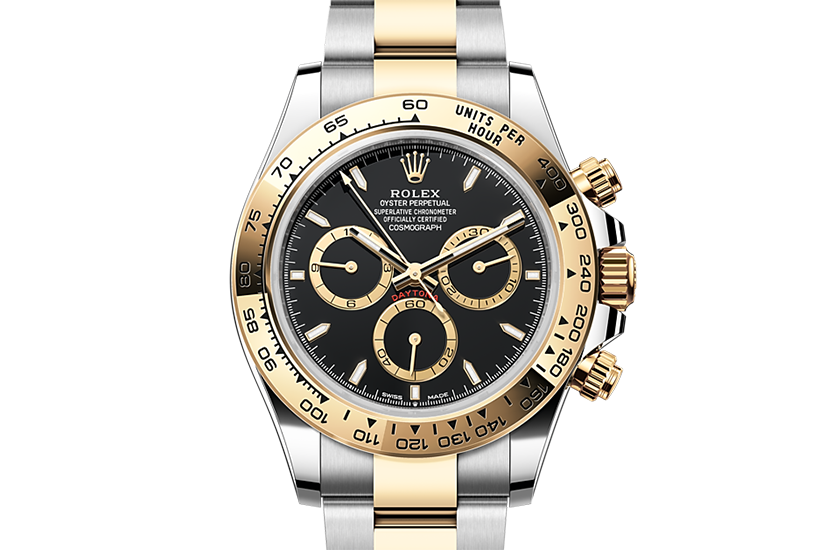 Rolex Cosmograph Daytona Oystersteel and yellow gold and black dial in Joyería Grau