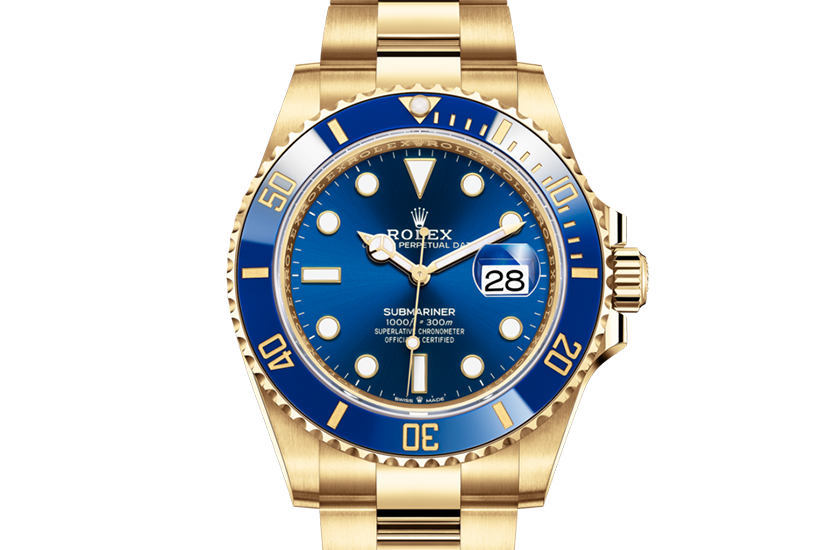 Reloj Rolex Submariner Date de oro amarillo y esfera azul real en Joyería Grau 
