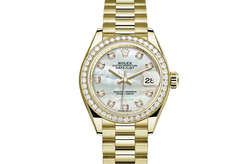 Rolex Lady-Datejust yellow gold, diamonds and Mother-of-Pearl Dial set with diamonds in Joyería Grau