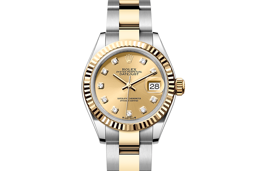 Rolex Lady-Datejust Oystersteel and yellow gold, and Champagne-colour dial set with diamonds  in Joyería Grau