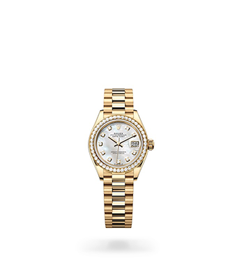 Rolex Lady-Datejust - Oyster, 28 mm, oro amarillo y diamantes
