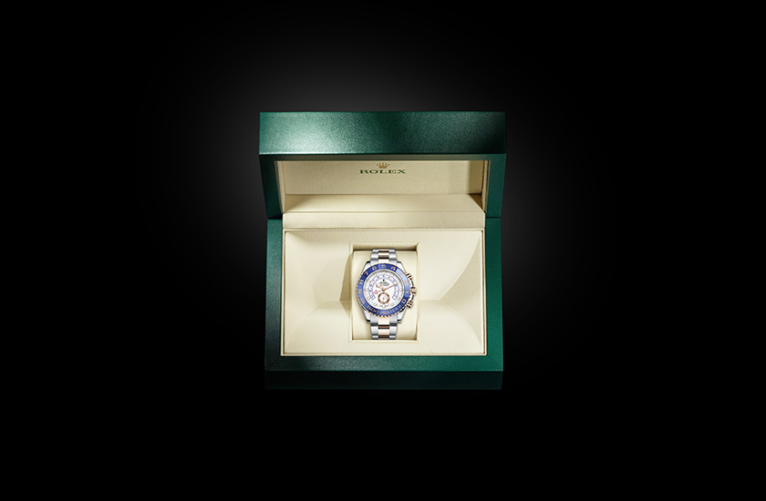 Estuche reloj Rolex Yacht-Master II de acero Oystersteel y oro Everose y esfera blanca Joyería Grau