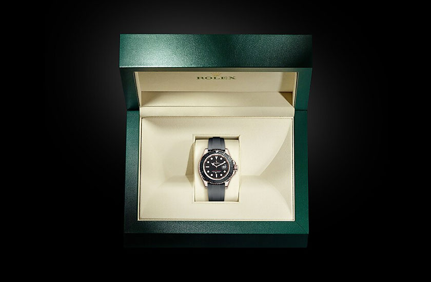 Estuche reloj Rolex Yacht-Master 40 de oro Everose y esfera negra Joyería Grau