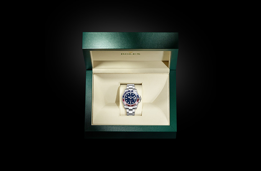 Reloj GMT-Master II de oro blanco y esfera azul en su estuche Joyería Grau