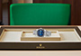 Rolex Day-Date 36 oro blanco y esfera azul sombreado engastada de diamantes watchdesk en Joyería Grau
